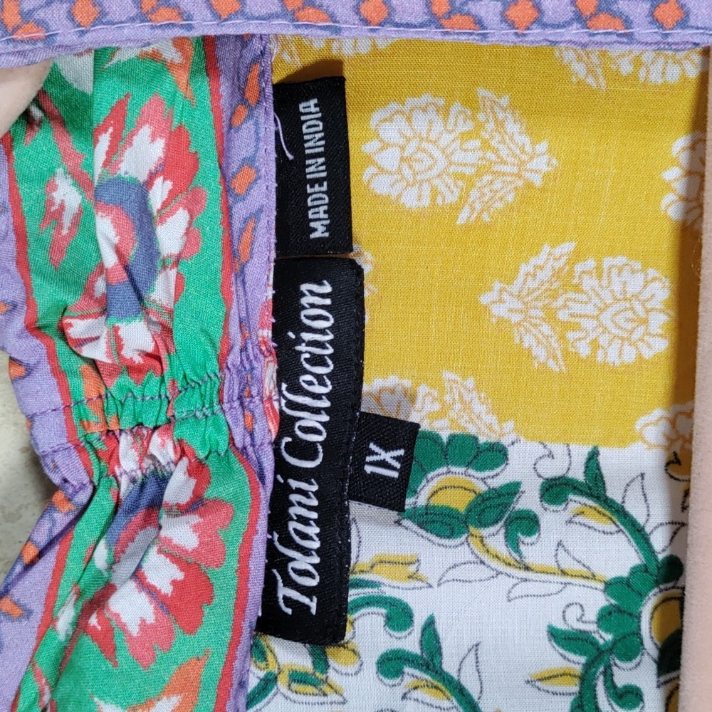 01519 Tolani multi-color patchwork open front jac… - image 11